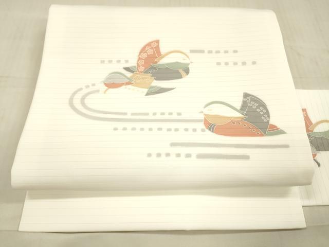 平和屋着物＊夏物　九寸名古屋帯　流水鴛鴦文　DAAX8678cm