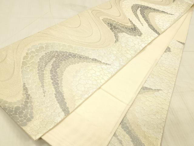 平和屋着物＊夏物　六通柄袋帯　薫風　流水文　金銀糸　正絹　逸品　DAAX8682cm 平和屋着物＊夏物 六通柄袋帯 薫風 流水文 金銀糸 正絹 逸品