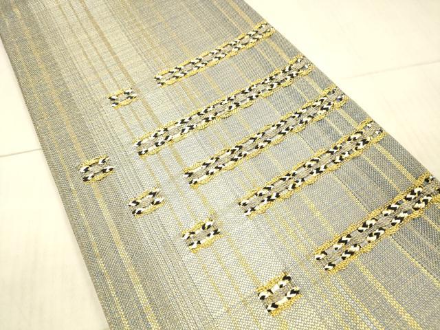 平和屋着物▽スリーシーズン　春夏秋　太鼓柄袋帯　横段文　金糸　正絹　逸品　DAAX8707cm 平和屋着物○スリーシーズン 春夏秋 太鼓柄袋帯 横段文 金糸