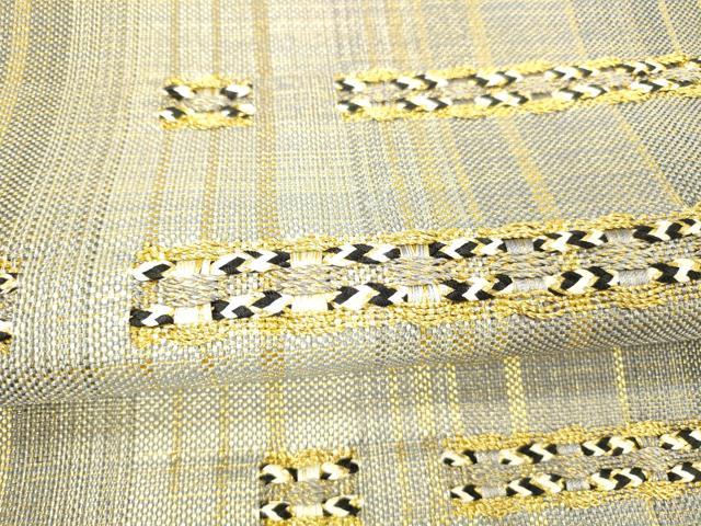 平和屋着物○スリーシーズン 春夏秋 太鼓柄袋帯 横段文 金糸