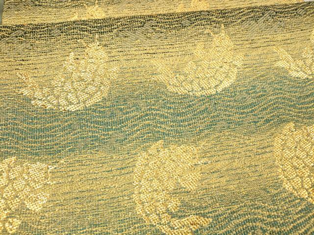 平和屋着物●六通柄袋帯　荒磯　金糸　正絹　逸品　DAAX8710cm 平和屋着物○六通柄袋帯 荒磯 金糸 正絹 逸品 DAAX8710cm