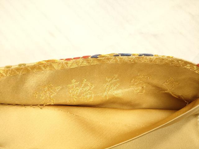 平和屋着物○六通柄袋帯 唐織 雪輪花寄文 金糸 正絹 逸品