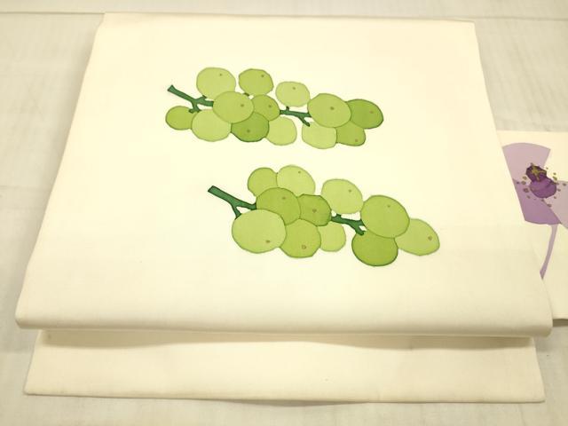 平和屋着物●塩瀬　九寸名古屋帯　ろうけつ染め　作家物　手描き　成り物　金彩　正絹　逸品　DAAX8727cm