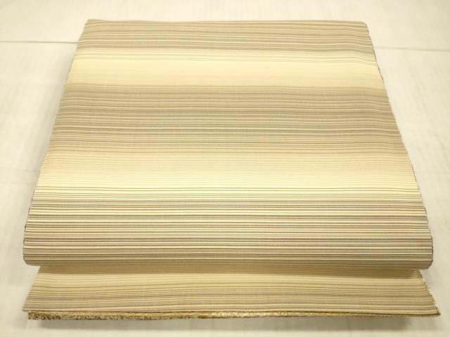 平和屋着物○両面 全通柄袋帯 横段文 金糸 正絹 逸品 DAAX8738cm