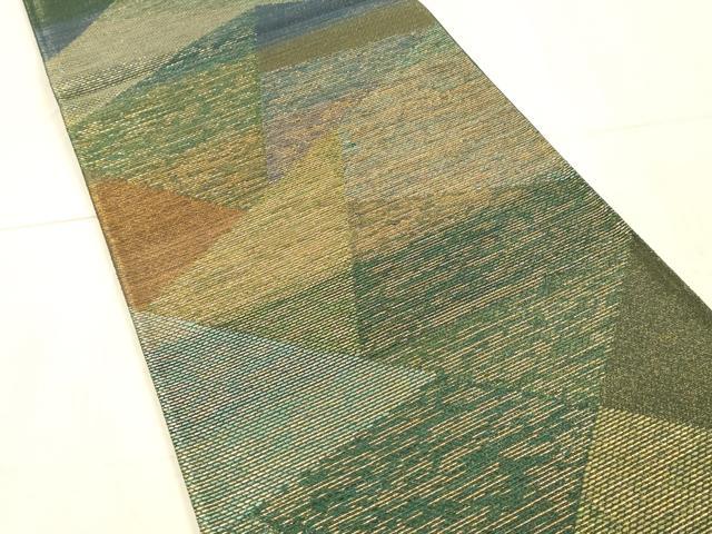 平和屋着物●都喜ヱ門　本場大島紬　六通柄袋帯　虹彩　抽象文様　金糸　藤絹織物謹製　正絹　逸品　DAAX8743cm 平和屋着物○都喜ヱ門 本場大島紬 六通柄袋帯 虹彩 抽象