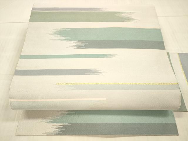 平和屋着物●爪掻き本綴れ　八寸名古屋帯　抽象文様　金糸　正絹　逸品　DAAX8832cm