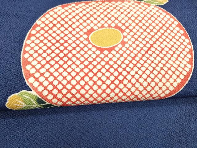 平和屋着物○九寸名古屋帯 型染 草花文 鬼しぼ縮緬 正絹