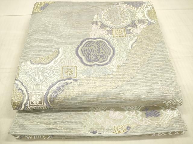 平和屋着物＊夏物　六通柄袋帯　唐織　花鳥文　金銀糸　正絹　逸品　DAAX8878cm