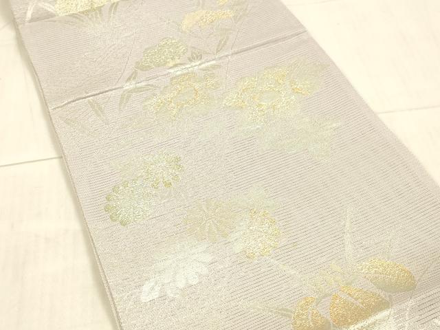 平和屋着物＊夏物 六通柄袋帯 草花文 金銀糸 正絹 平和屋-こころ店