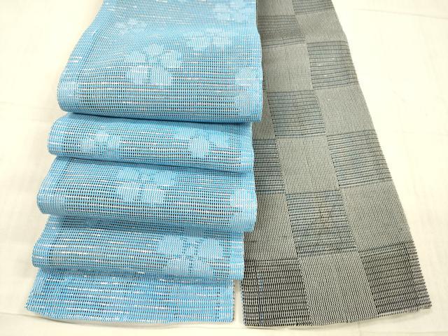 平和屋着物□極上 竺仙 本場琉球絣 半幅帯 野原トヨ子 証紙付き 綿