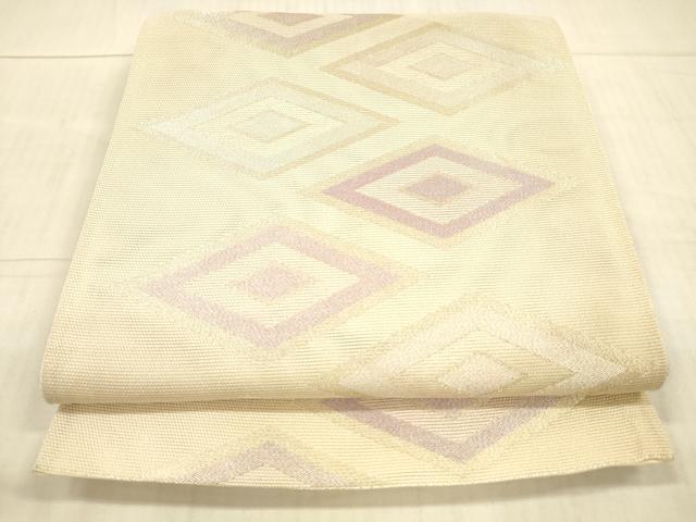 平和屋着物＊夏物　太鼓柄袋帯　菱文　金銀糸　正絹　逸品　DAAX8922cm