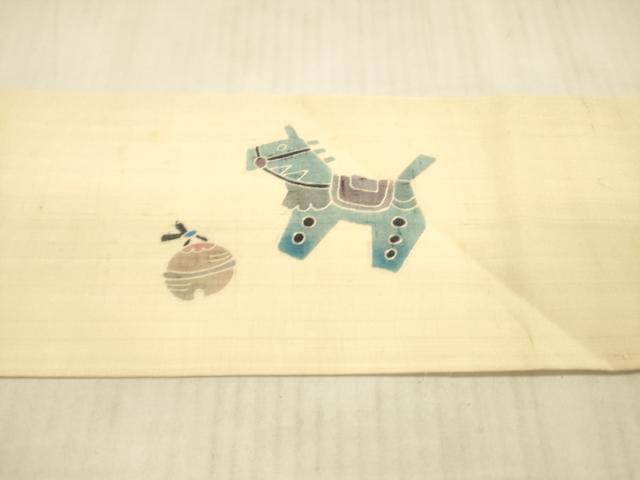 平和屋着物＊夏物 九寸名古屋帯 玩具文 正絹 逸品 DAAX8935cm