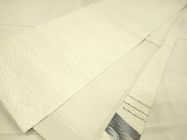 平和屋着物＊夏物　太鼓柄袋帯　櫛織　抽象文様　銀糸　正絹　逸品　DAAX8984cm 平和屋着物＊夏物 太鼓柄袋帯 櫛織 抽象文様 銀糸 正絹 逸品