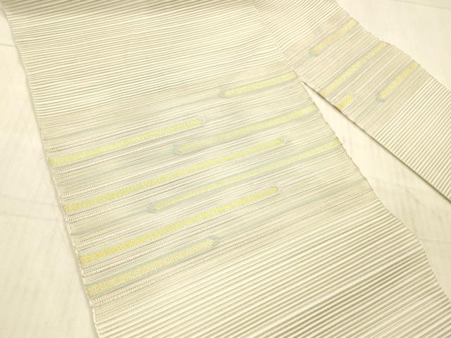 平和屋着物＊夏物 絽綴れ 八寸名古屋帯 横段文 金糸 正絹