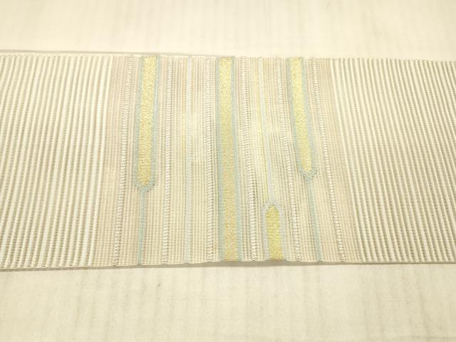 平和屋着物＊夏物 絽綴れ 八寸名古屋帯 横段文 金糸 正絹