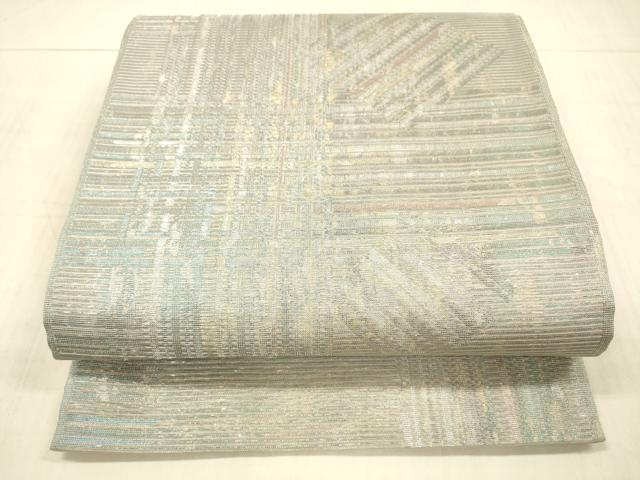 平和屋着物＊夏物　六通柄袋帯　抽象文様　金銀糸　正絹　逸品　DAAX8997cm