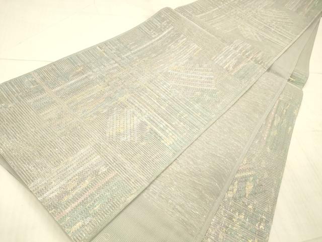 平和屋着物＊夏物　六通柄袋帯　抽象文様　金銀糸　正絹　逸品　DAAX8997cm 平和屋着物＊夏物 六通柄袋帯 唐織 抽象文様 金銀糸 正絹 逸品