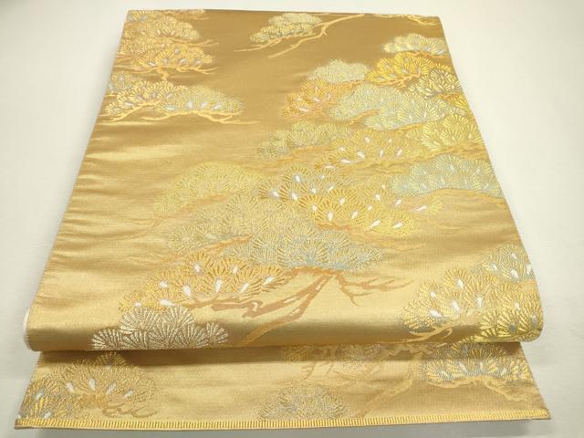 平和屋着物●西陣　紫紘謹製　山口伊太郎　六通柄袋帯　松　金糸　正絹　逸品　未使用　DAAX9843fe