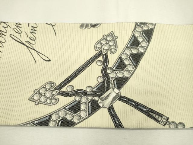 平和屋着物○カルティエ Cartier つけ帯 草花 正絹 逸品 DAAX9855fe