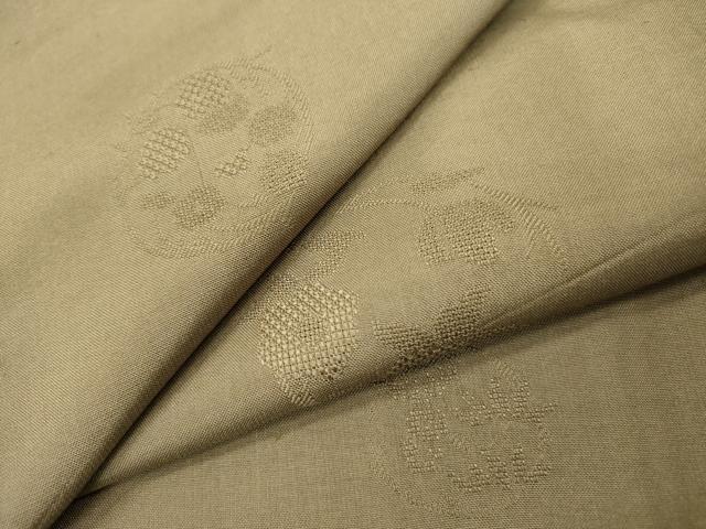 平和屋着物●上質な紬　花丸地紋　生壁色　正絹　逸品　DAAX9953fe