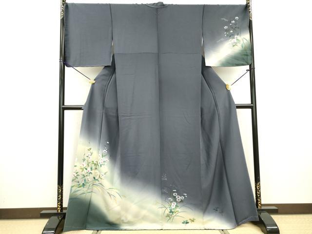 平和屋着物●訪問着　手描き　草花　暈し染　正絹　逸品　DAAX9982fe