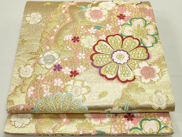 平和屋着物●六通柄袋帯　唐織　舞花文　金銀糸　正絹　逸品　DAAY0021ob