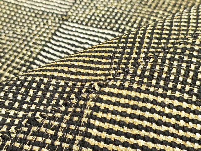 平和屋着物○八寸名古屋帯 組織 菱間道 黒地 金銀糸 正絹