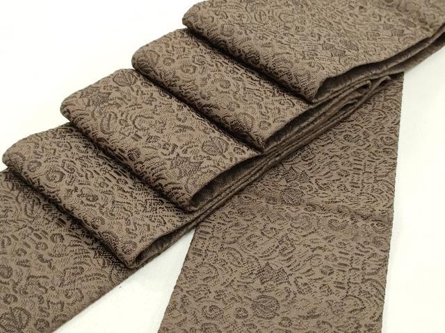 平和屋着物●男性　角帯　草花文　憲法色　正絹　逸品　DAAY0058ob