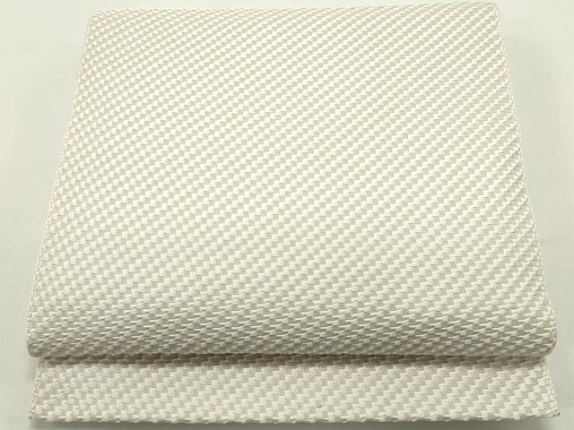 平和屋着物●八寸名古屋帯　霞文　生成り色　正絹　逸品　未使用　DAAY0075ob