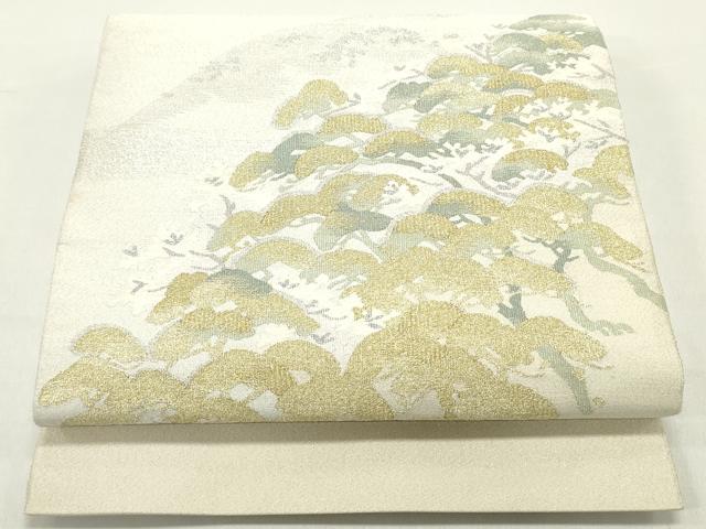 平和屋着物●爪掻き本綴れ　太鼓柄袋帯　風景花松文　金銀糸　やまと誂製　正絹　逸品　DAAY0105ob