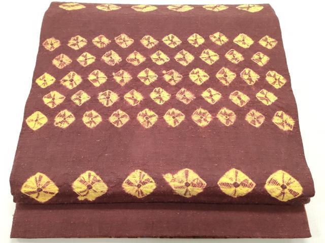 平和屋着物●両面　全通柄袋帯　紬地　雲絞り　正絹　逸品　未使用　DAAY0160ob