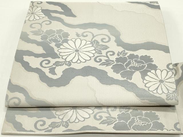 平和屋着物●九寸名古屋帯　御所つづれ　悦惶　道長花文　正絹　逸品　DAAY0179ob