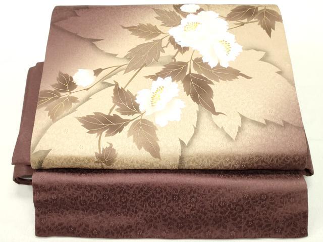 平和屋着物●ワンタッチ　つけ帯　枝花文　金彩　やまと誂製　正絹　逸品　DAAY0181ob