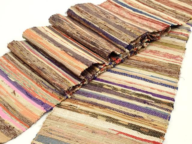 平和屋着物●半幅帯　一重帯　紬地　横段文　正絹　逸品　未使用　DAAY0200ob