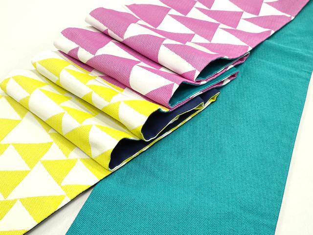 平和屋着物●両面　半幅帯　幾何学文様　DAAY0201ob