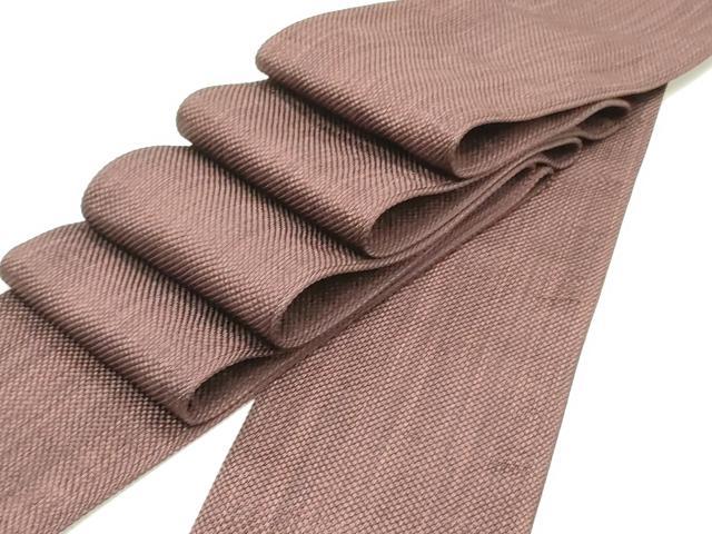 平和屋着物●男性　本場筑前博多織　角帯　霞文　似せ紫色　正絹　逸品　未使用　DAAY0206ob