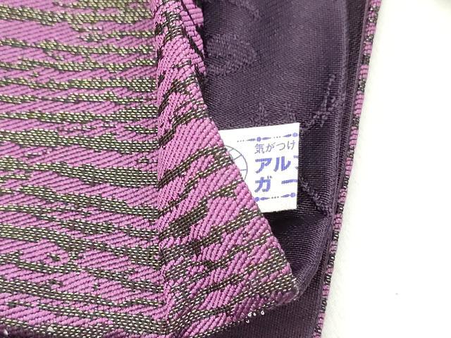 平和屋着物●六通柄袋帯　梟　フクロウ　金通し地　正絹　逸品　DAAY0218ob