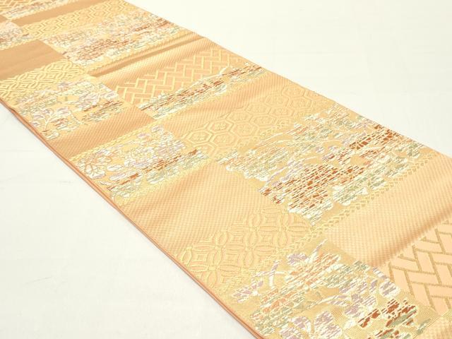 平和屋着物○西陣 川島織物 六通柄 本袋帯 唐織 吉祥花間