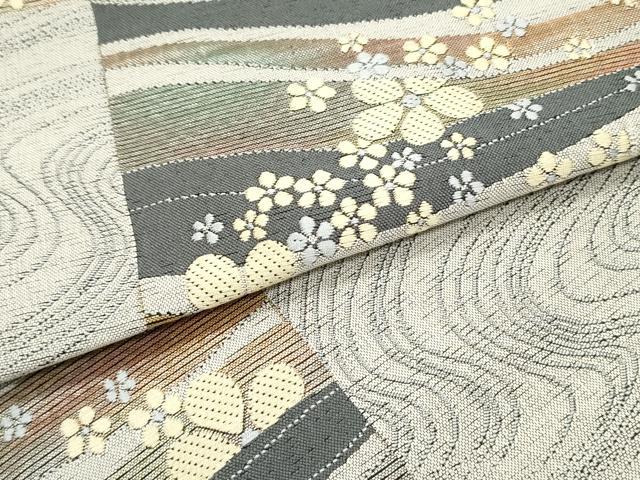 平和屋着物○本場筑前博多織 八寸名古屋帯 流水舞花間道 やまと