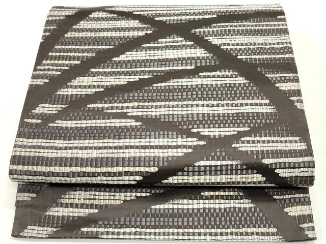 平和屋着物●西陣の名門　加納幸謹製　六通柄袋帯　唐織　抽象文様　金糸　正絹　逸品　DAAY0232ob