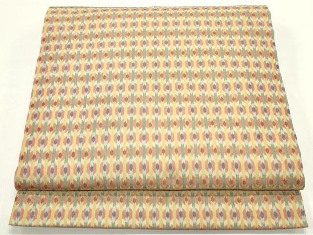 平和屋着物●九寸開き名古屋帯　幾何学間道　正絹　逸品　DAAY0255ob