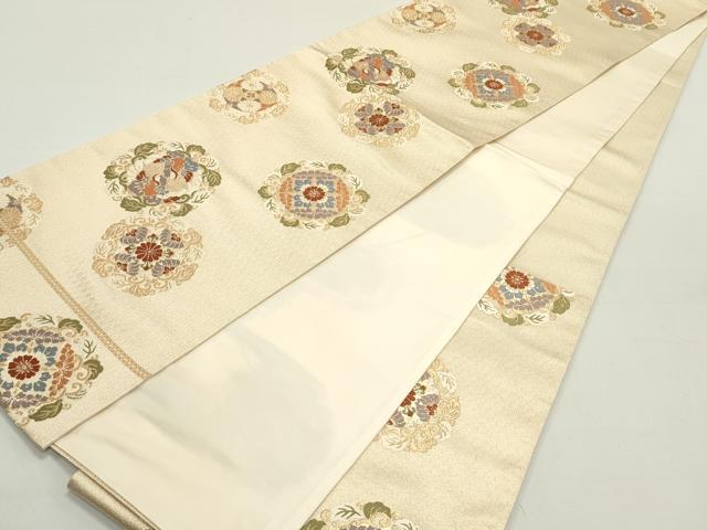 平和屋着物○六通柄袋帯 唐織 有職裂地文 金糸 正絹 逸品 DAAY0269ob