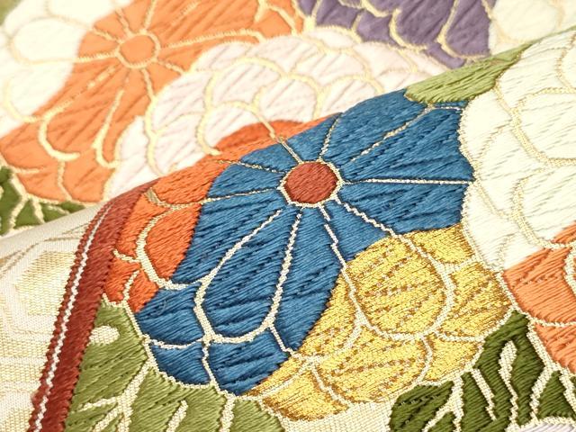 平和屋着物○六通柄袋帯 唐織 松風 桃山有職文様 金糸 正絹 逸品