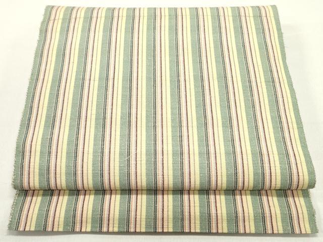 平和屋着物●八寸名古屋帯　紬地　間道　正絹　逸品　未使用　DAAY0294ob