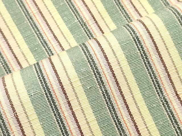 平和屋着物○八寸名古屋帯 紬地 間道 正絹 逸品 未使用