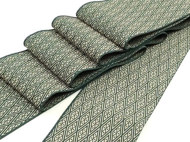 平和屋着物●男性　本場筑前博多織　角帯　菱間道　正絹　逸品　未使用　DAAY0323ob