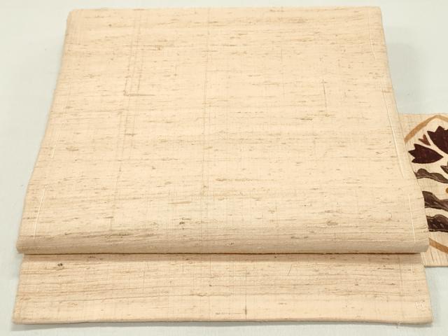 平和屋着物●九寸名古屋帯　ろうけつ染め　生紬　花菱文　正絹　逸品　DAAY0355ob