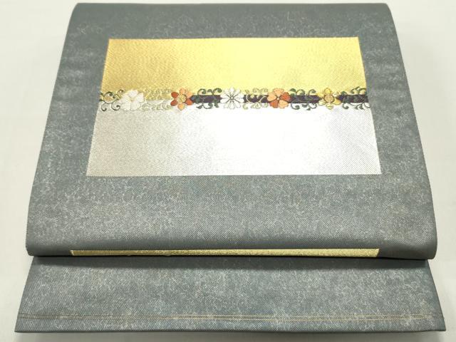 平和屋着物●六通柄袋帯　唐織　色紙花唐草文　金銀糸　正絹　逸品　DAAY0378ob
