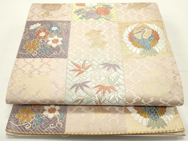 平和屋着物●六通柄袋帯　唐織　能衣　万葉錦　金糸　正絹　逸品　DAAY0382ob