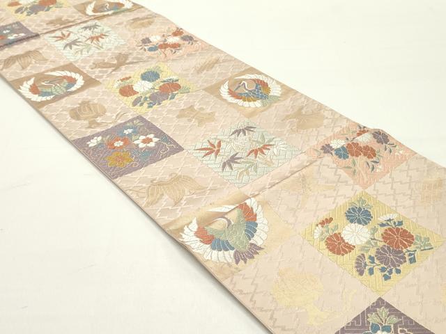 平和屋着物●六通柄袋帯　唐織　能衣　万葉錦　金糸　正絹　逸品　DAAY0382ob 平和屋着物○六通柄袋帯 唐織 能衣 万葉錦 金糸 正絹 逸品